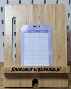 Moje wydatki fioletowy do portfela